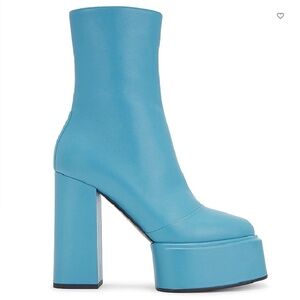 Blue Platform Boots Turquoise Teal Iara Bootie 3JUIN Size 38 about 7 or 7.5